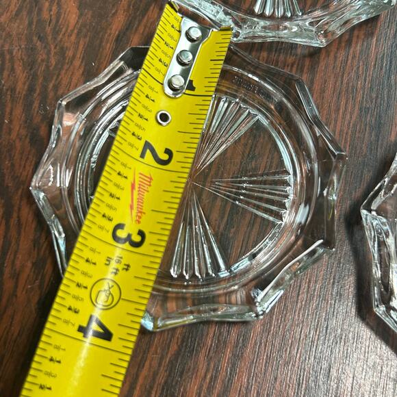 Vintage French Riem Glass Coasters Set of 6 – Starburst Cut Design Tableware - Picture 6 of 10